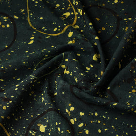 Black Block Print Cotton Natural Dyed Ajrakh Fabric