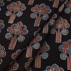  Block Print Cotton Natural Dyed Black Ajrakh Fabric
