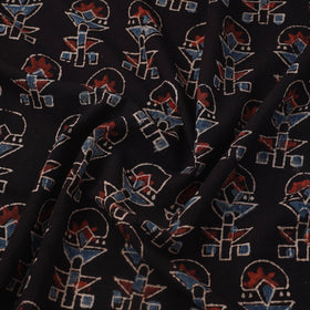  Block Print Cotton Natural Dyed Black Ajrakh Fabric