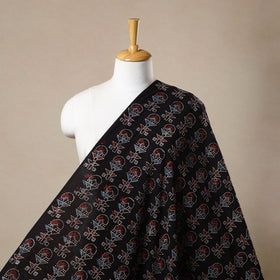  Block Print Cotton Natural Dyed Black Ajrakh Fabric