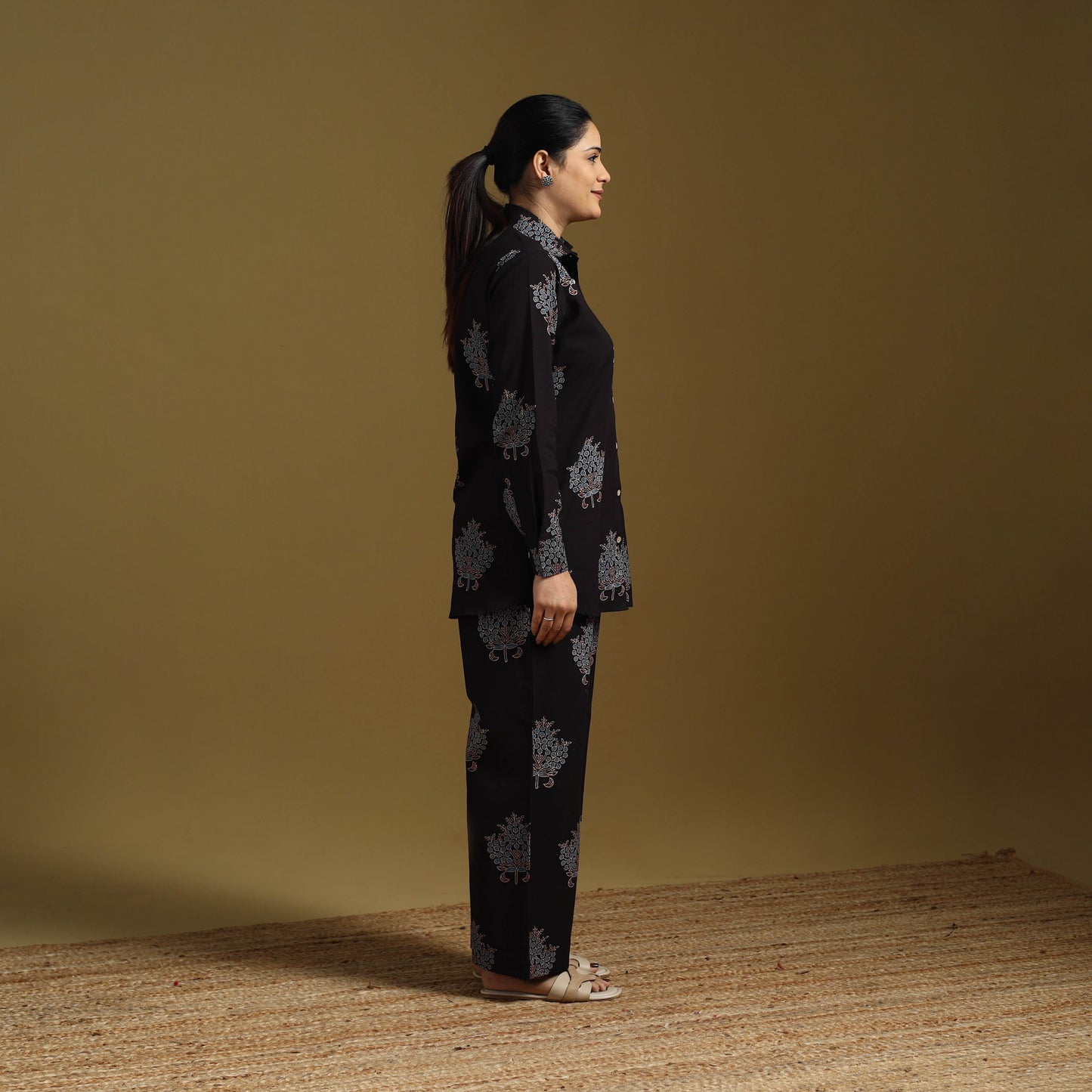 Cotton natural dyed co-ord set 02 - handcrafted