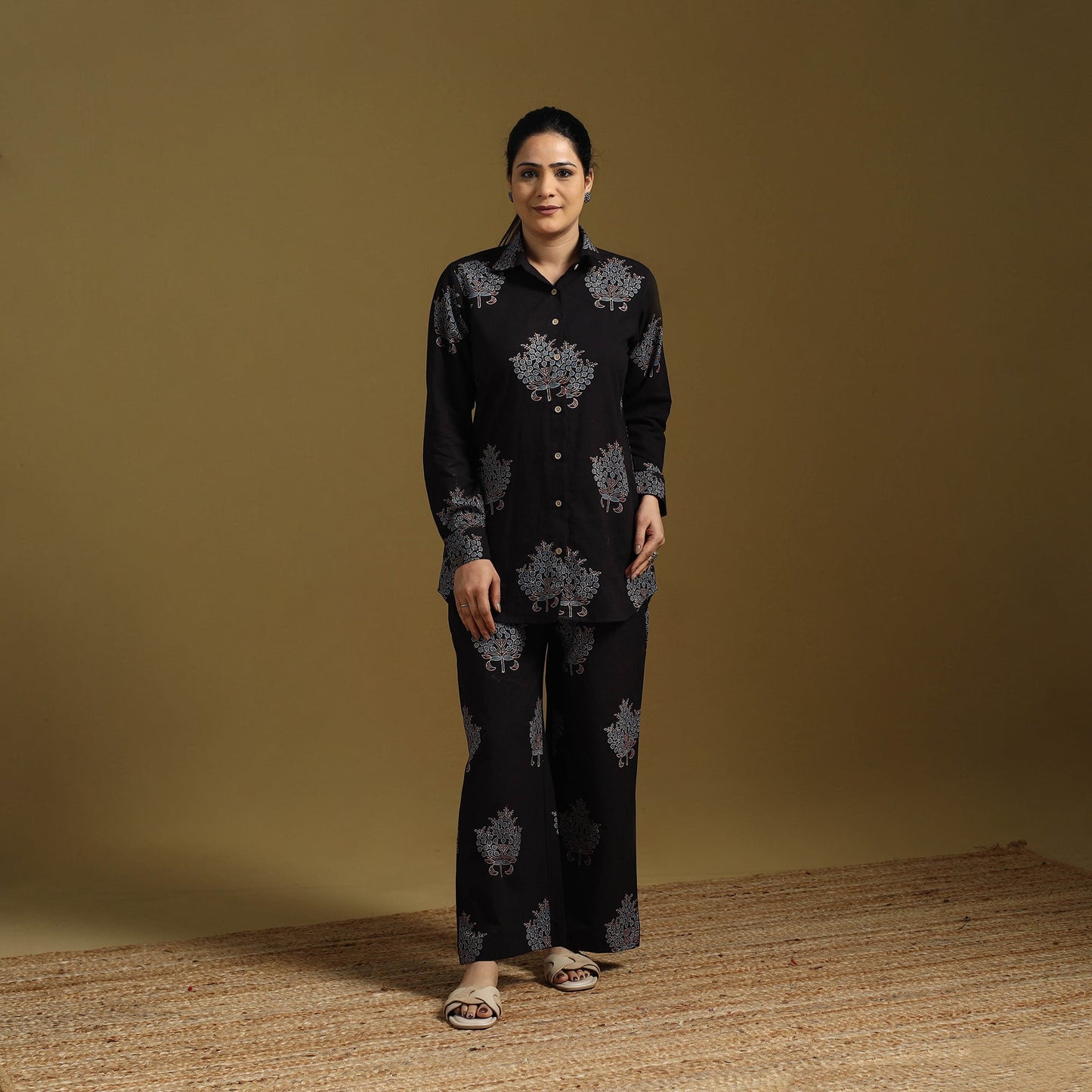 Cotton natural dyed co-ord set 02 - handcrafted