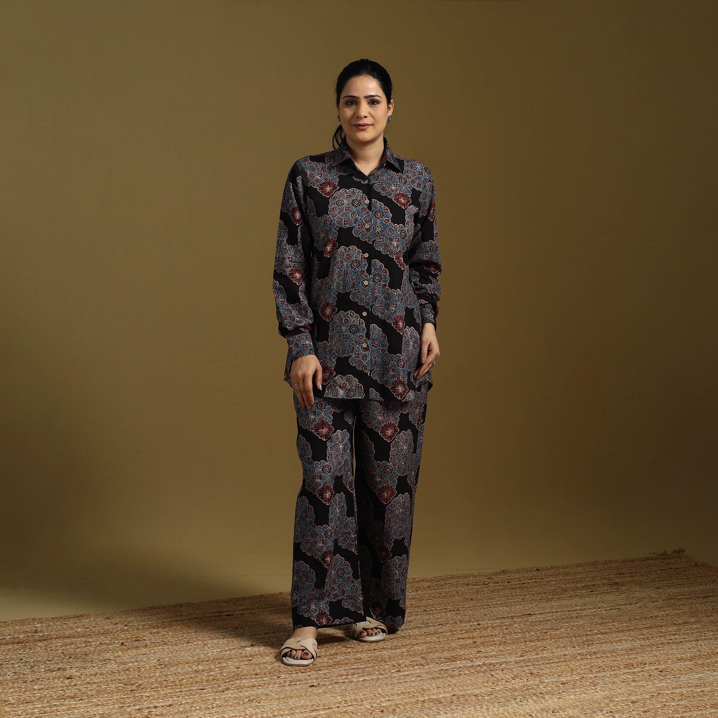 Cotton natural dyed co-ord set 05 - handcrafted