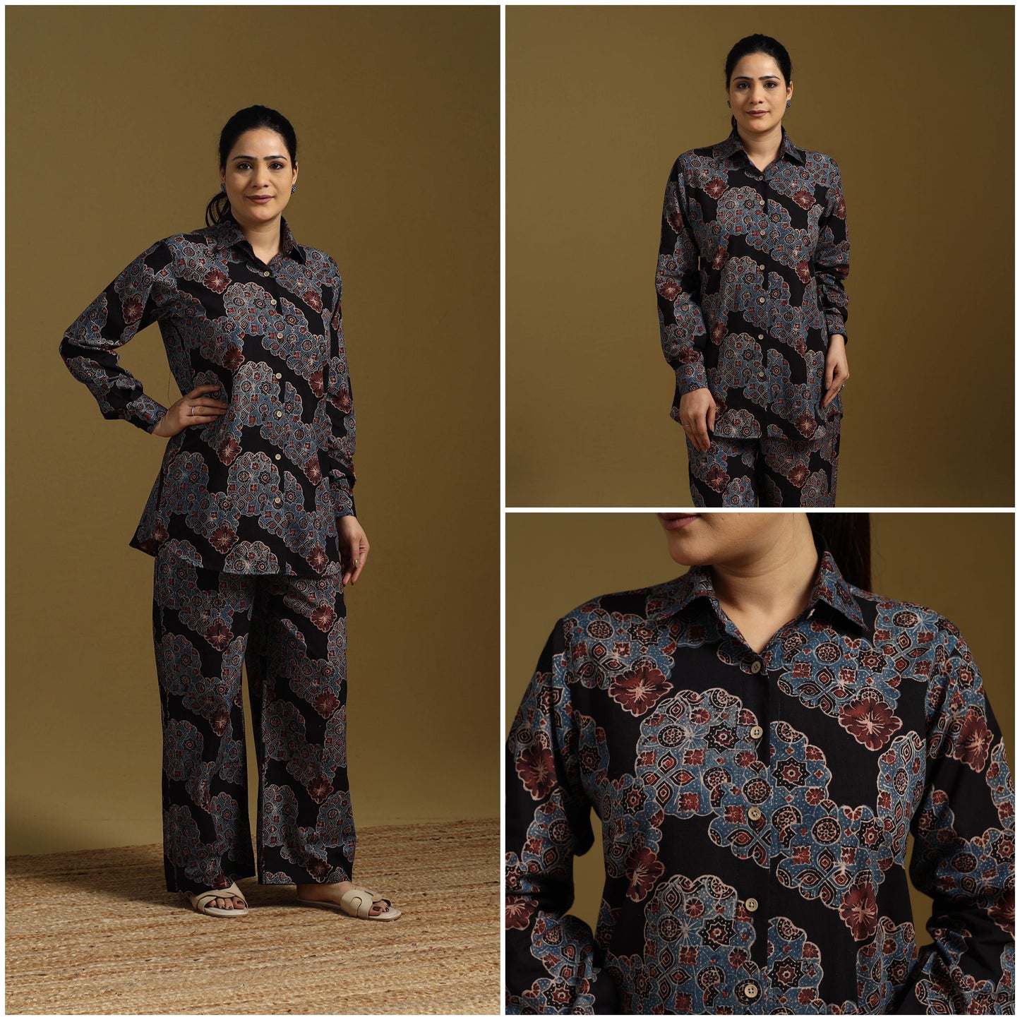 Cotton natural dyed co-ord set 05 - handcrafted