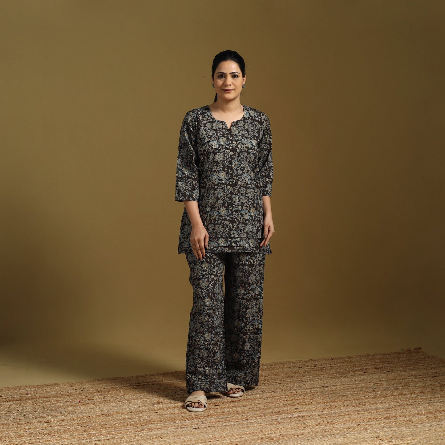 Cotton natural dyed co-ord set 08 - handcrafted