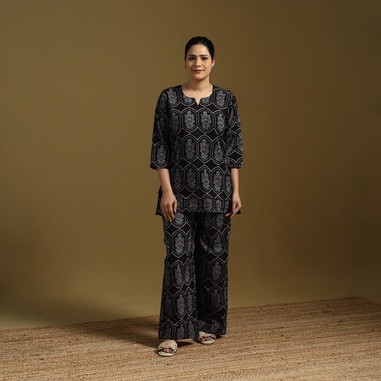 Cotton natural dyed co-ord set 10 - handcrafted