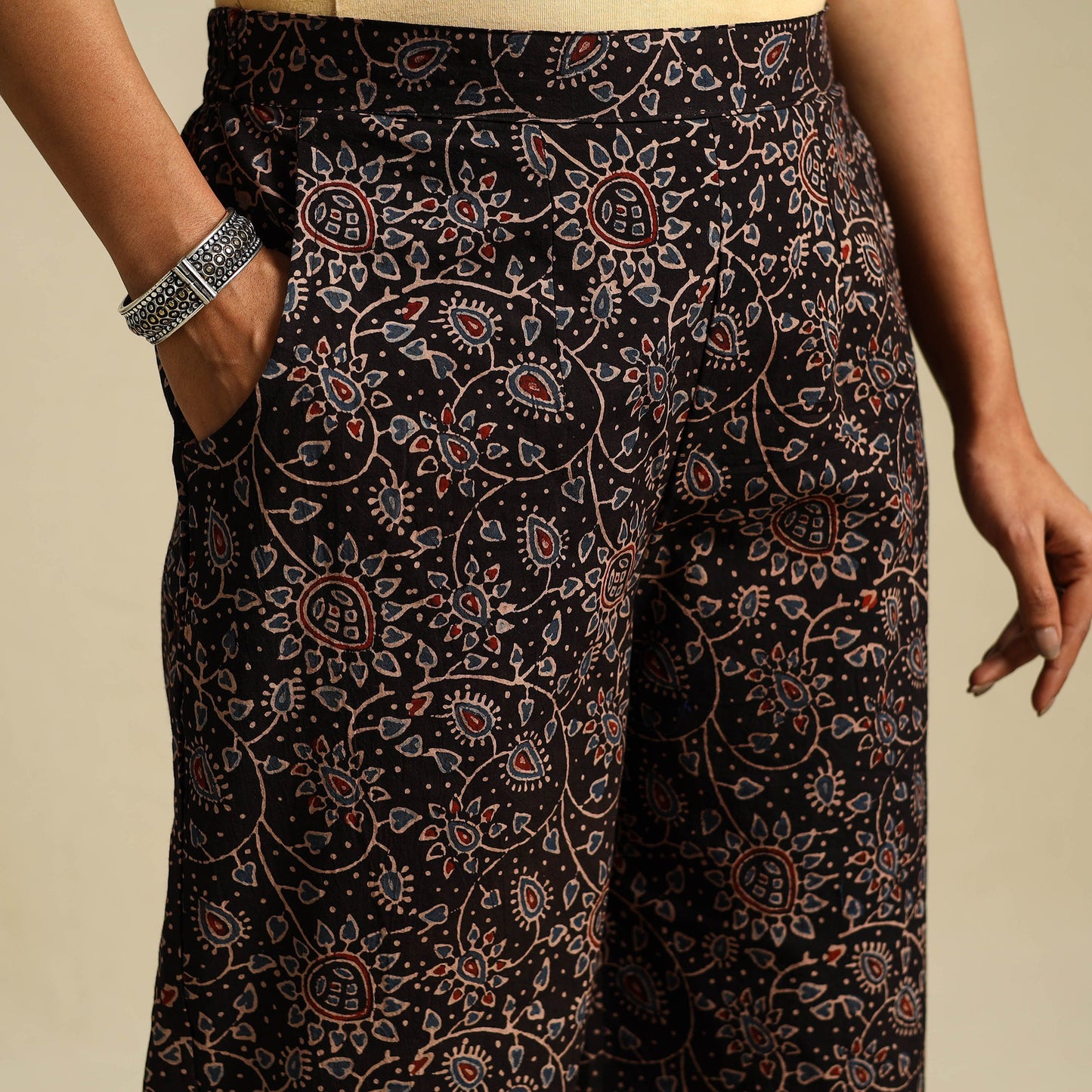 Buy Block Print Cotton Ajrakh Palazzo 