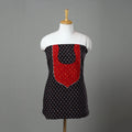 Black Ajrakh Print Cotton Patchwork Kurta Material (3m)