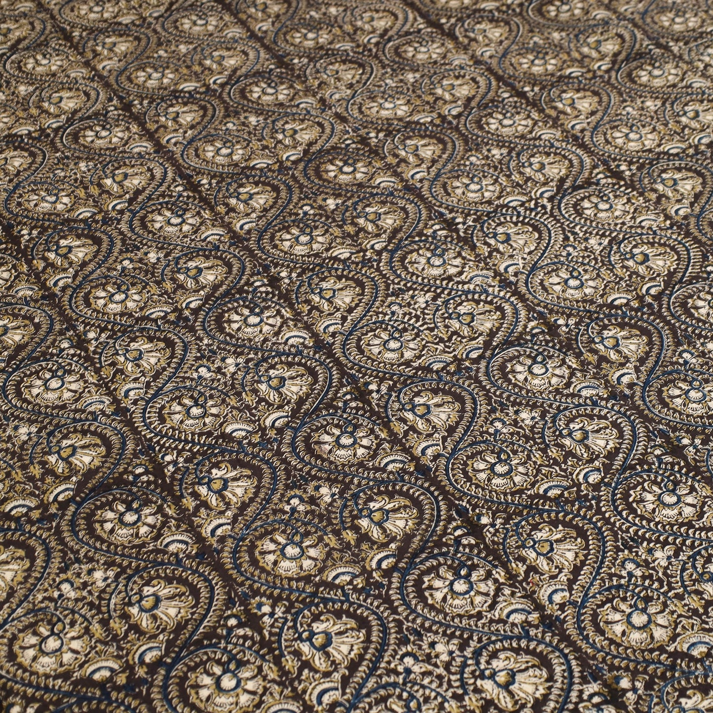 Black - cotton pedana kalamkari bed sheet 15 - handcrafted