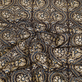 Black - cotton pedana kalamkari bed sheet 15 - handcrafted