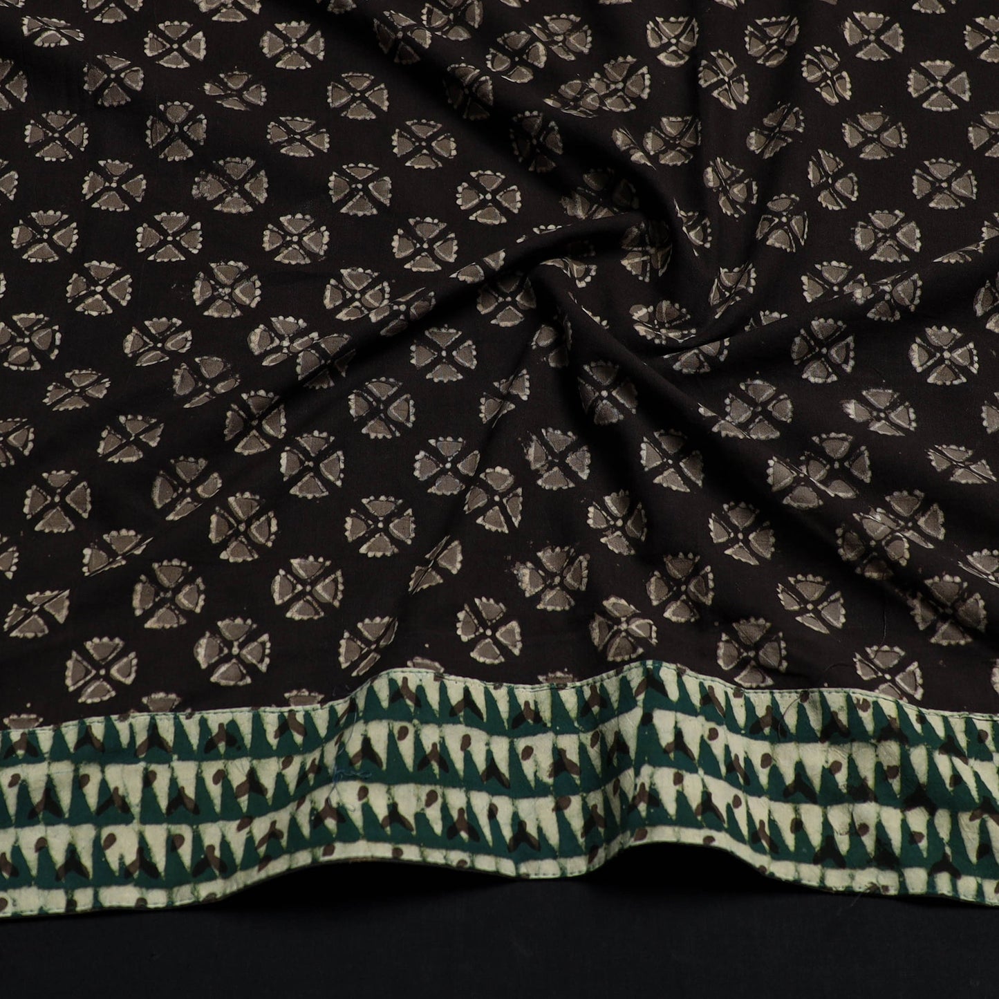 Black - cotton pipad blouse piece 134 - handcrafted