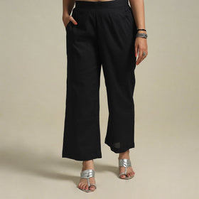 Black Cotton Plain Palazzo