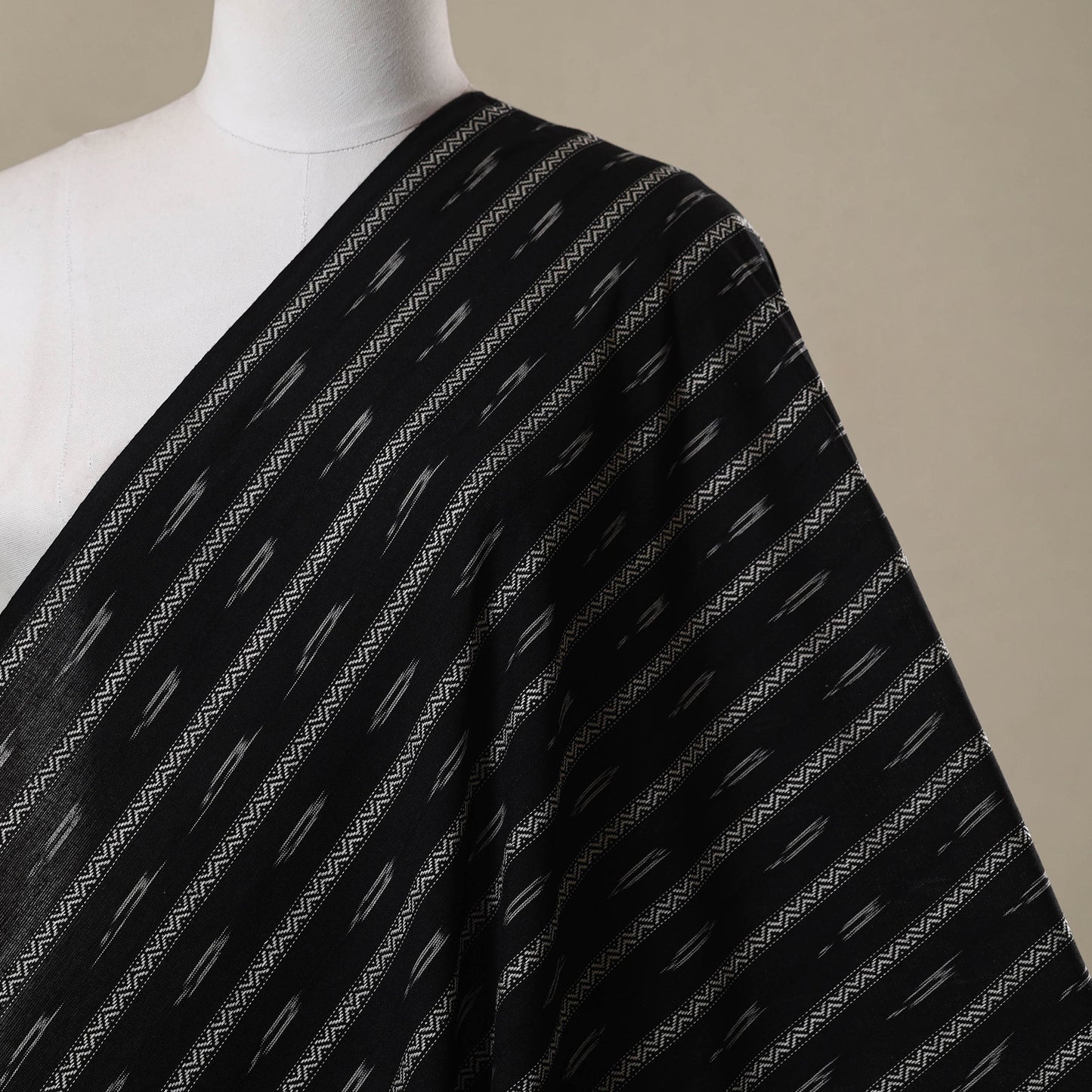 Cotton pochampally dabi ikat fabric 01 - handcrafted