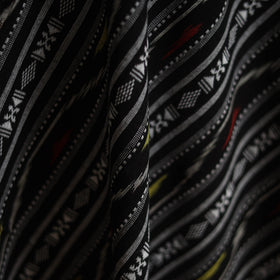 Black - cotton pochampally dabi ikat fabric 01 - handcrafted