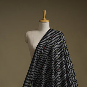 Black - cotton pochampally dabi ikat fabric 01 - handcrafted