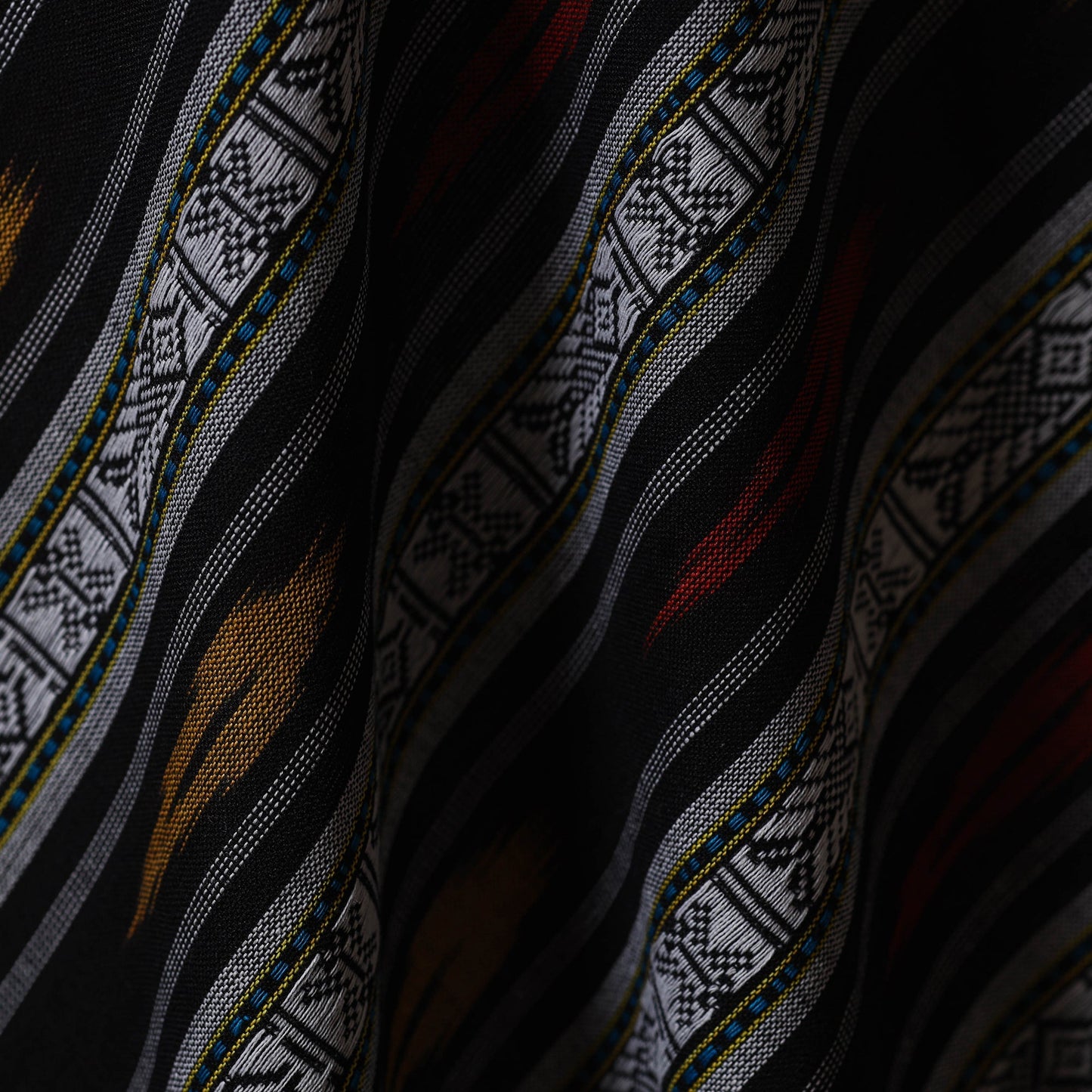 Cotton pochampally dabi ikat fabric 05 - handcrafted