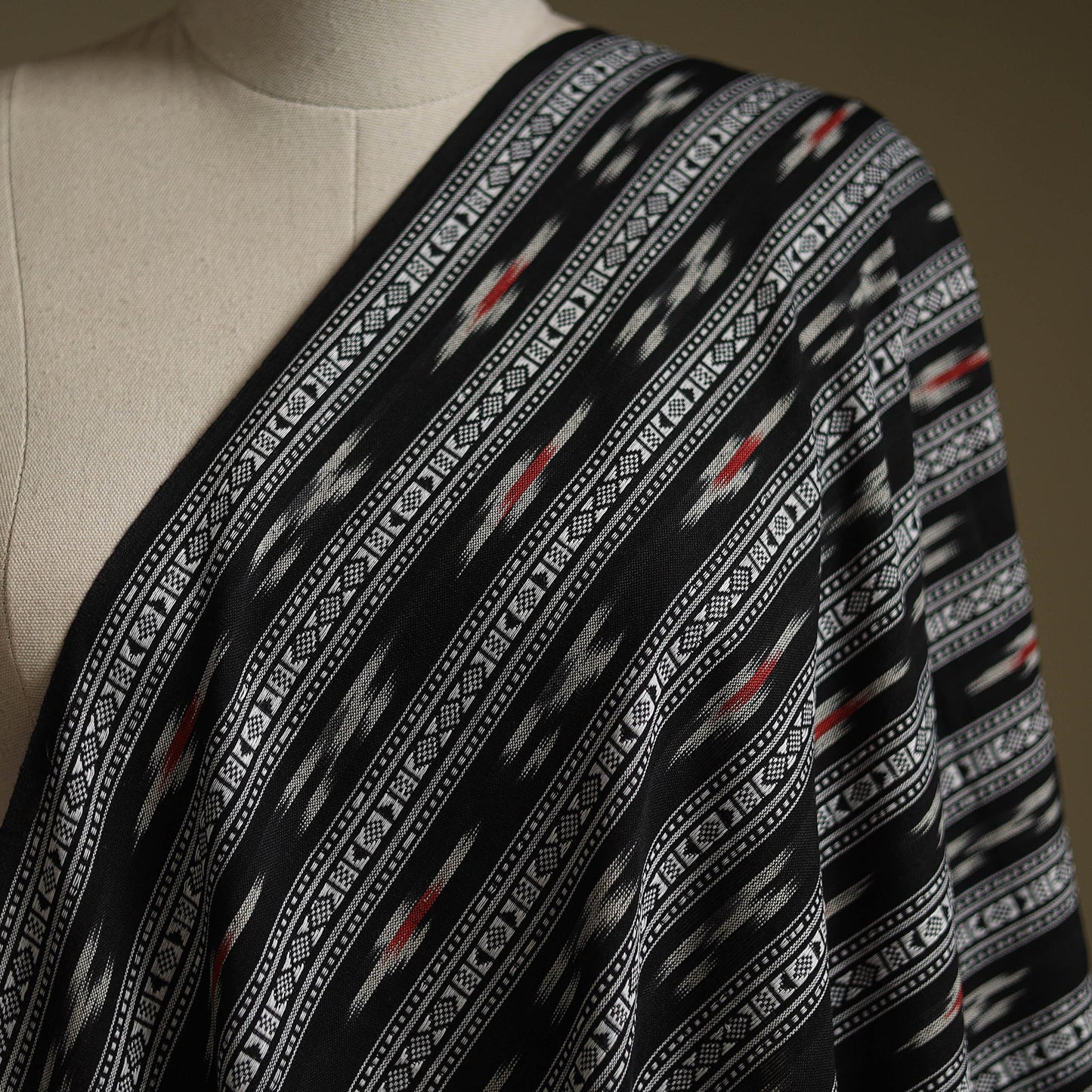 Cotton pochampally dabi ikat fabric 07 - handcrafted