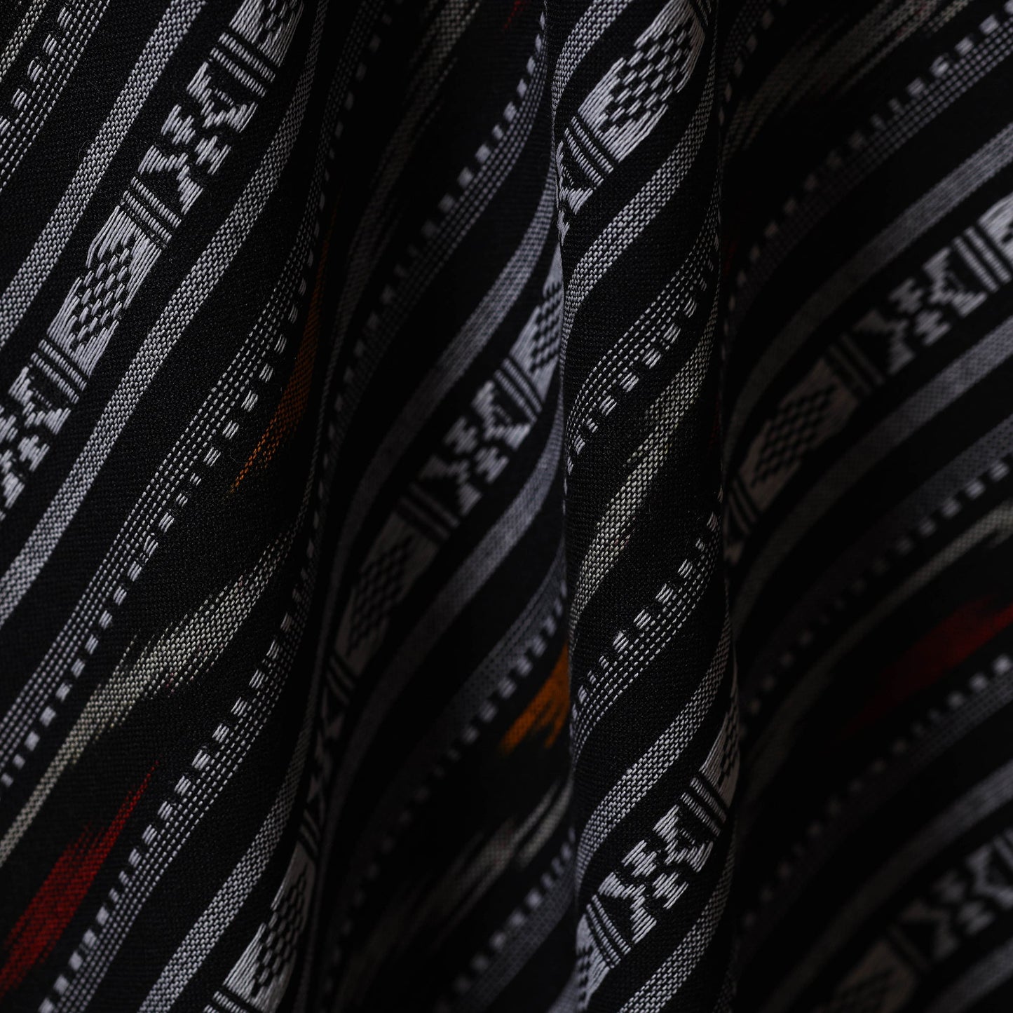 Cotton pochampally dabi ikat fabric 07 - handcrafted