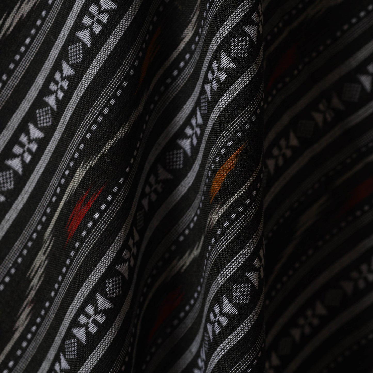 Cotton pochampally dabi ikat fabric 09 - handcrafted