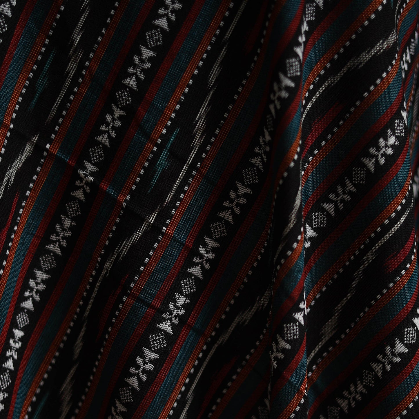Cotton pochampally dabi ikat fabric 11 - handcrafted