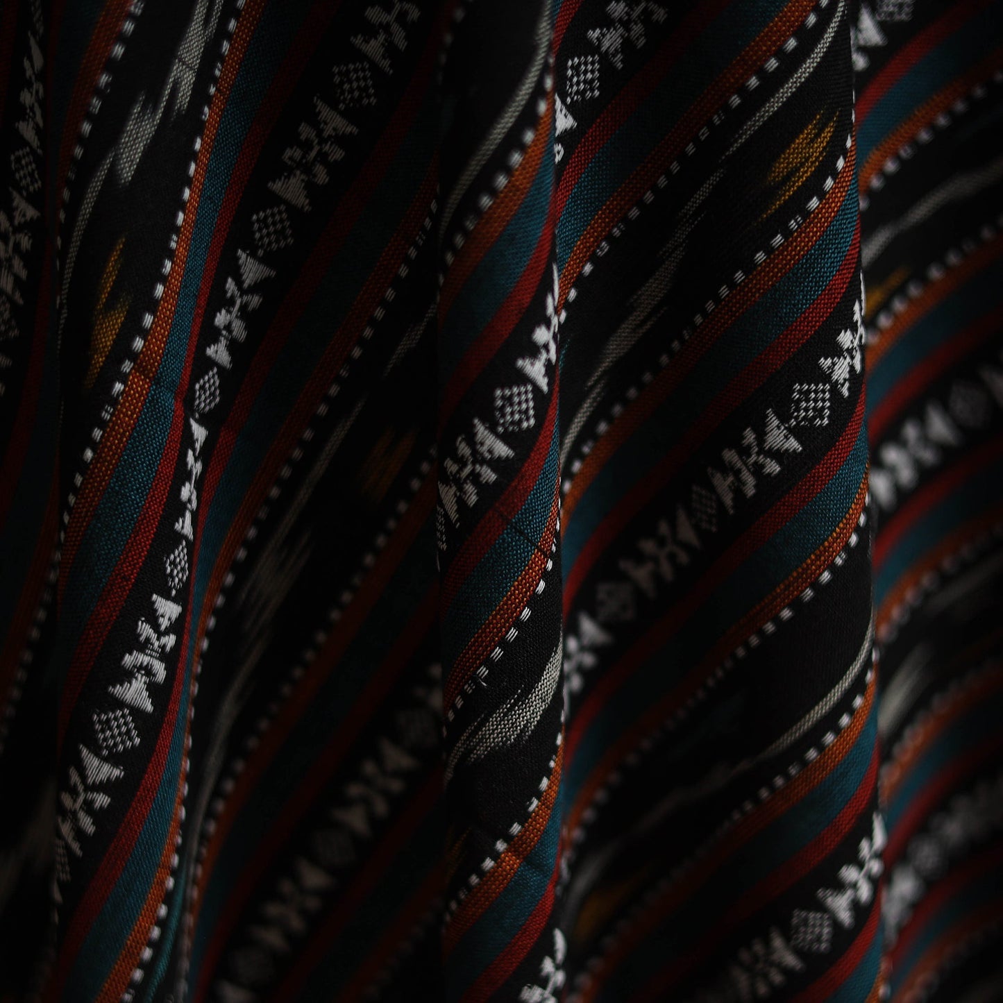 Cotton pochampally dabi ikat fabric 19 - handcrafted