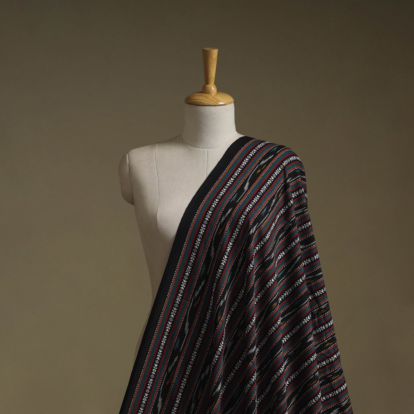 Cotton pochampally dabi ikat fabric 19 - handcrafted