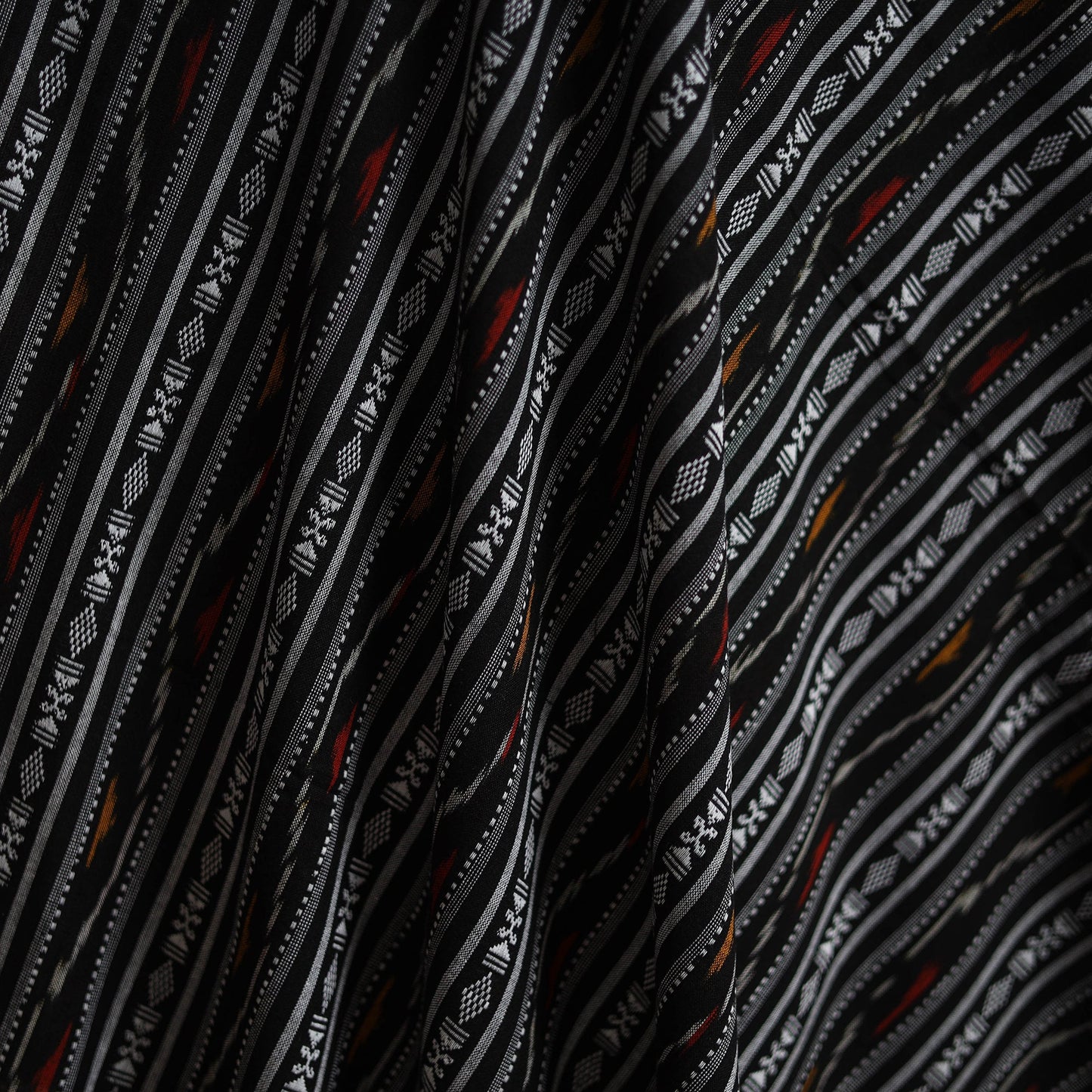 Cotton pochampally dabi ikat fabric 28 - handcrafted