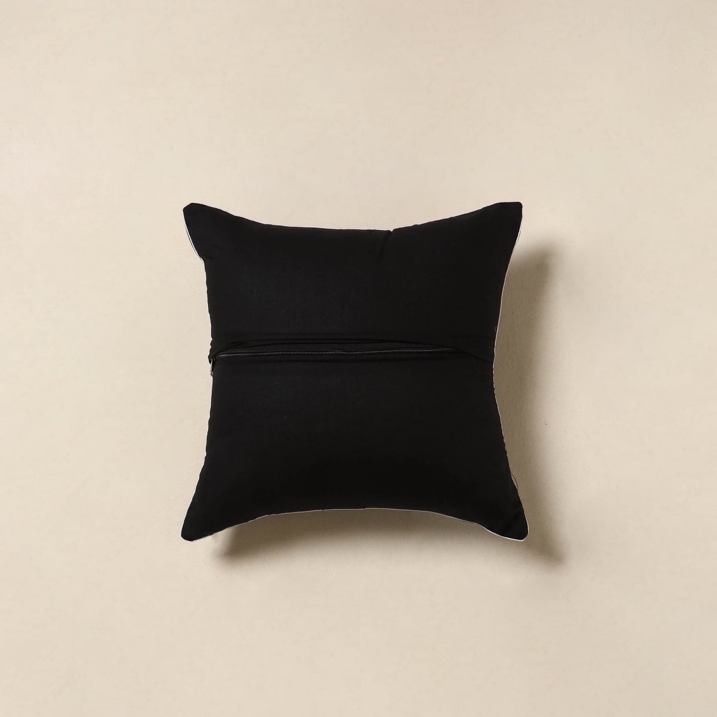 Black - cotton pochampally double ikat cushion cover 26