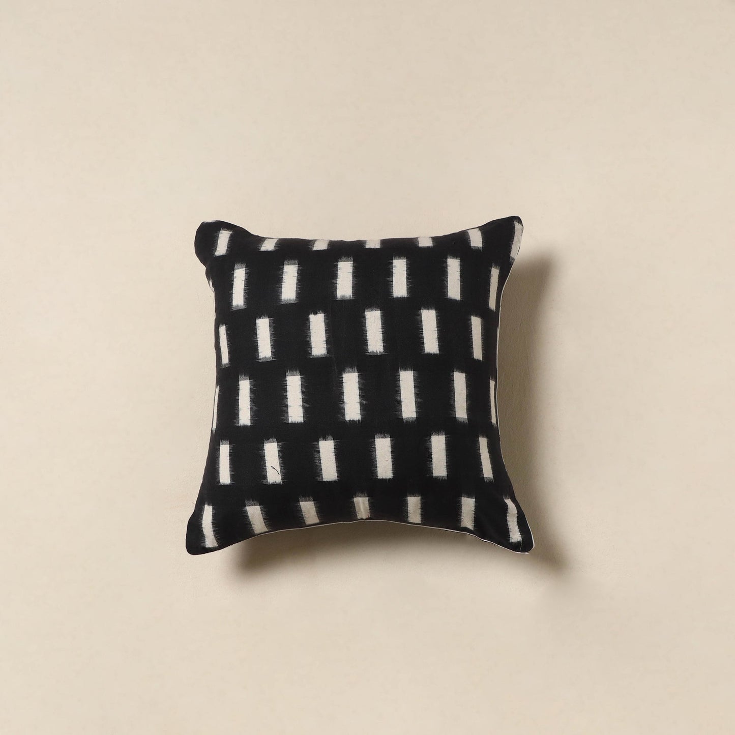 Black - cotton pochampally double ikat cushion cover 26