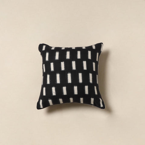 Black - cotton pochampally double ikat cushion cover 26