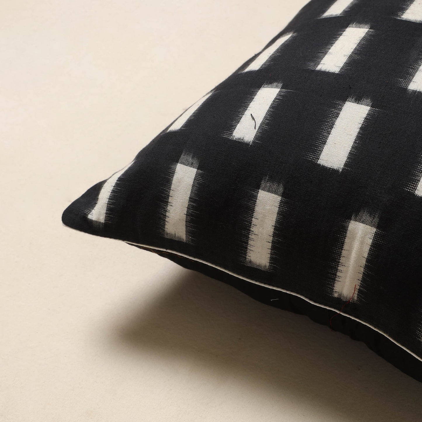 Black - cotton pochampally double ikat cushion cover 26