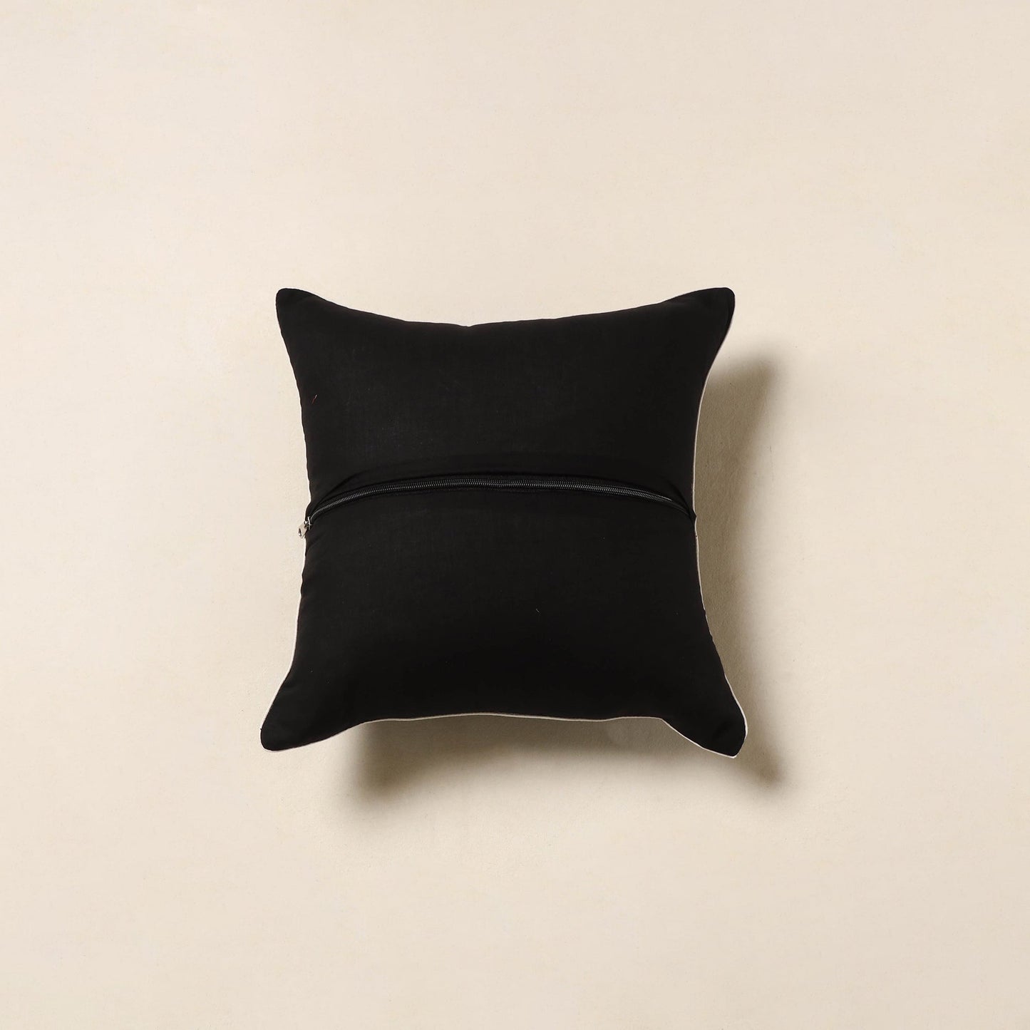 Black - cotton pochampally double ikat cushion cover 73
