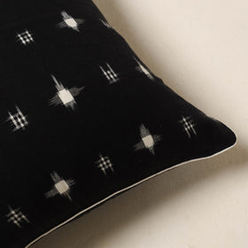 Black - cotton pochampally double ikat cushion cover 73