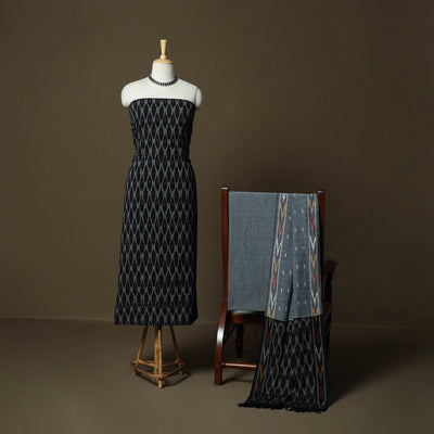 Handloom cotton pochampally ikat 3pc unstitched dress