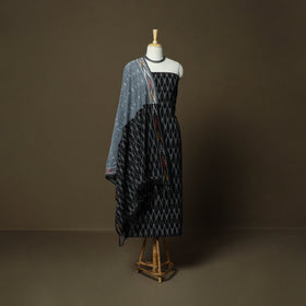 Handloom cotton pochampally ikat 3pc unstitched dress