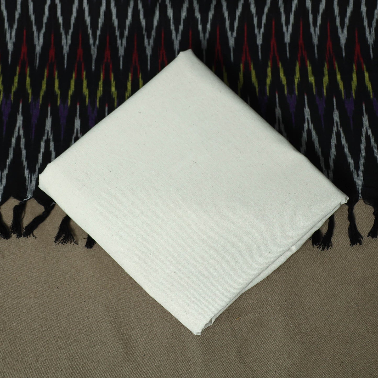 Handloom cotton pochampally ikat 3pc unstitched dress
