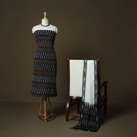 Handloom cotton pochampally ikat 3pc unstitched dress