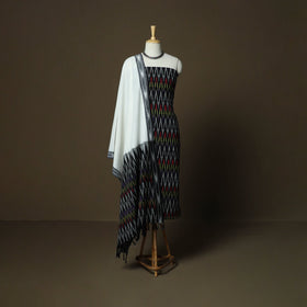 Handloom cotton pochampally ikat 3pc unstitched dress