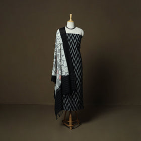 Handloom cotton pochampally ikat 3pc unstitched dress