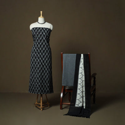 Handloom cotton pochampally ikat 3pc unstitched dress