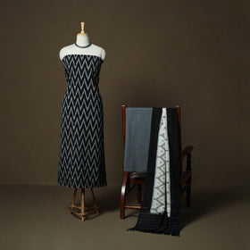 Handloom cotton pochampally ikat 3pc unstitched dress