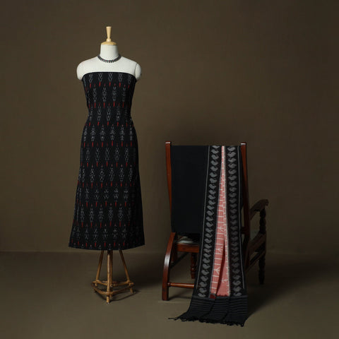 Handloom cotton pochampally ikat 3pc unstitched dress