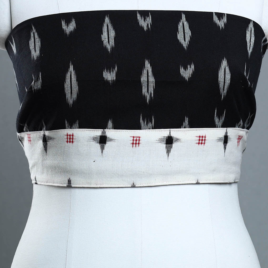 Buy Black Cotton Pochampally Ikat Blouse Piece 