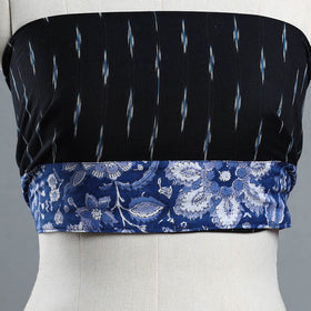 Black - cotton pochampally ikat blouse piece 09