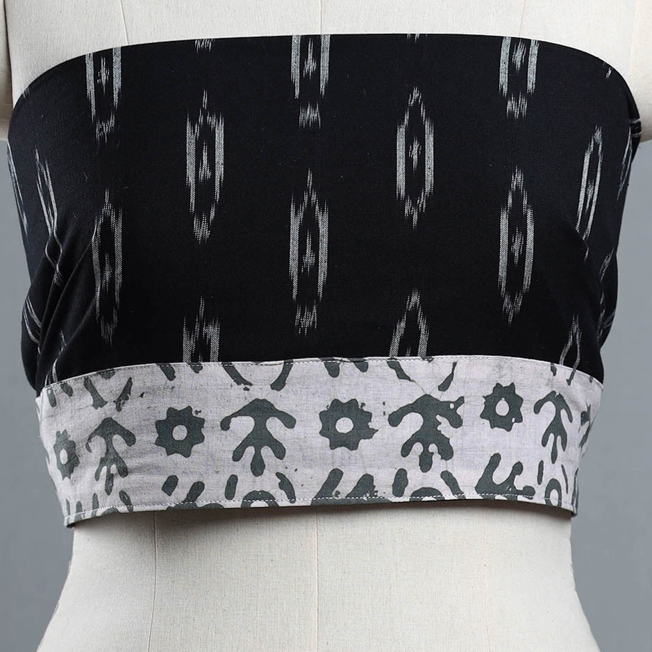 Buy Black Cotton Pochampally Ikat Blouse Piece 