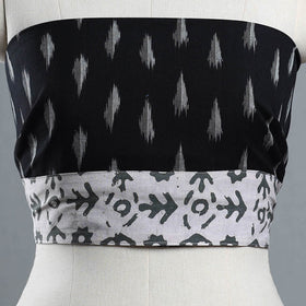 Black - cotton pochampally ikat blouse piece 38