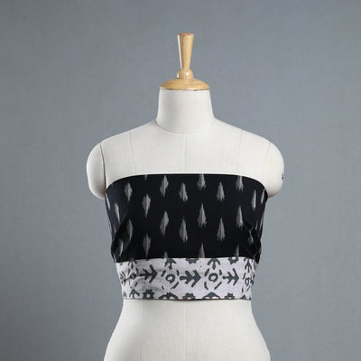 Black - cotton pochampally ikat blouse piece 38