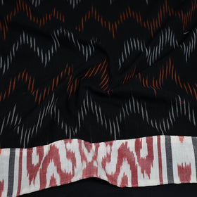 Black - cotton pochampally ikat blouse piece 51