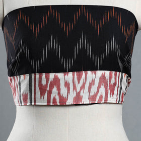 Black - cotton pochampally ikat blouse piece 51