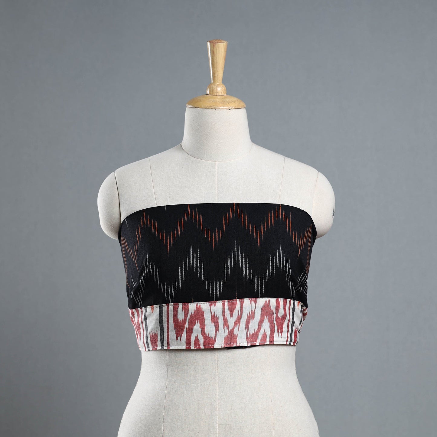 Black - cotton pochampally ikat blouse piece 51